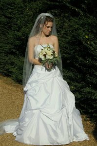 Bride waiting to walk down the aisle